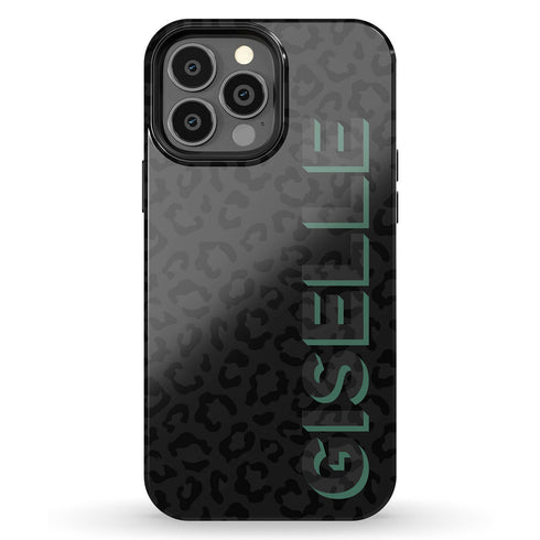 3D Custom Name Dark Leopard iPhone Case